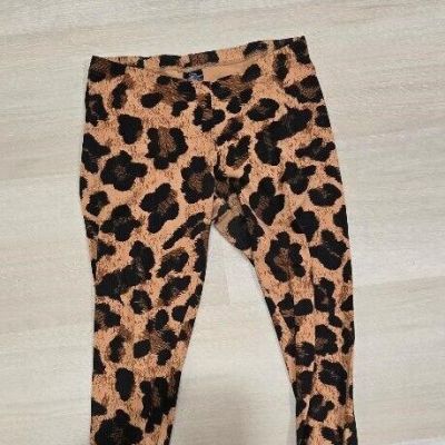 Leopard Print with Skull Iron Fist Leggings Size M Free Shiping